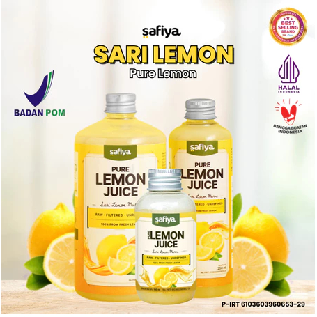 

Sari Lemon Safiya 100% Fresh Lemon Asli Minuman Diet & Detoks Alami