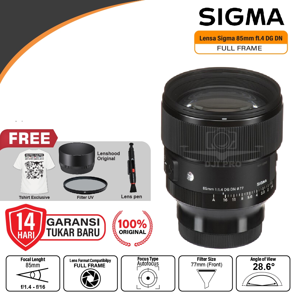 Sigma 85mm f1.4 DG DN Art Lens for Sony E Lensa Sigma 85mm f/1.4