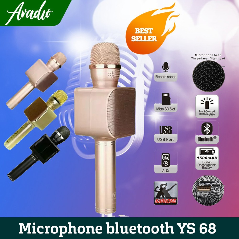 NEW Mic Bluetooth SU YSD YS 68 / Mic Smule YS68/Mic Ktv/Mic Karaoke/mic
