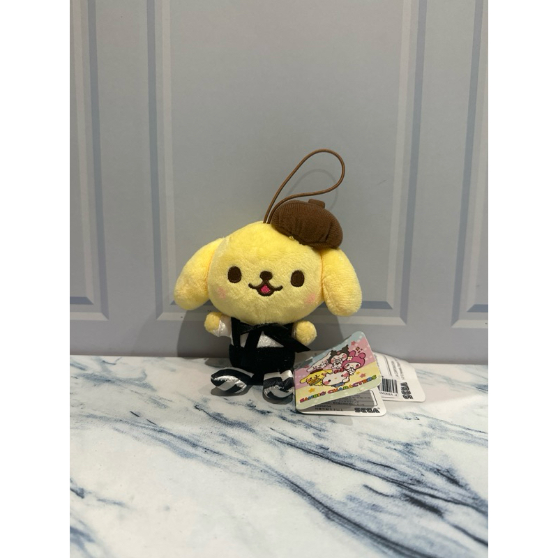 Pompompurin Suspender Mascot Plush Doll Keychain Sanrio Sega Japan
