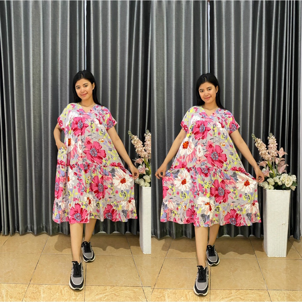 Masayu Homedress Rayon Premium Motif Bunga