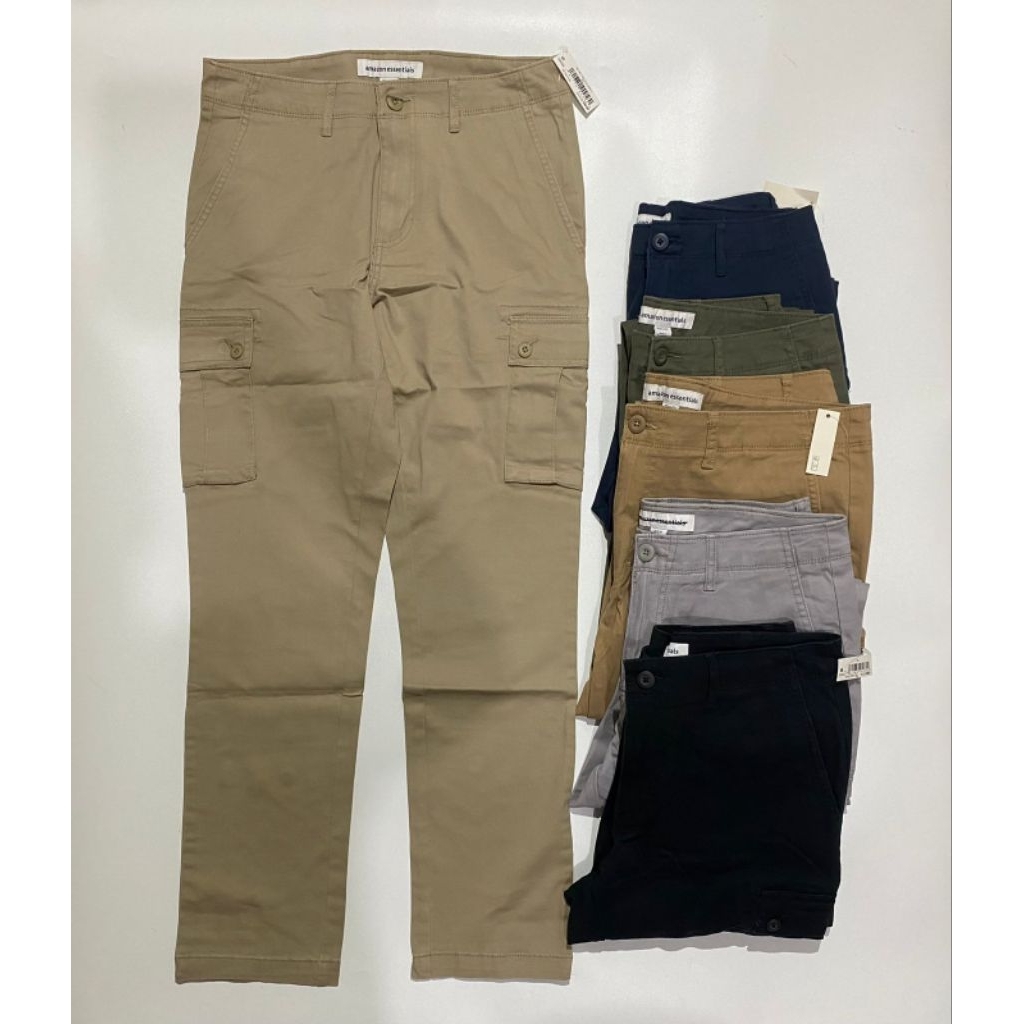 Celana Cargo Amazon Essentials Slim straight strech original