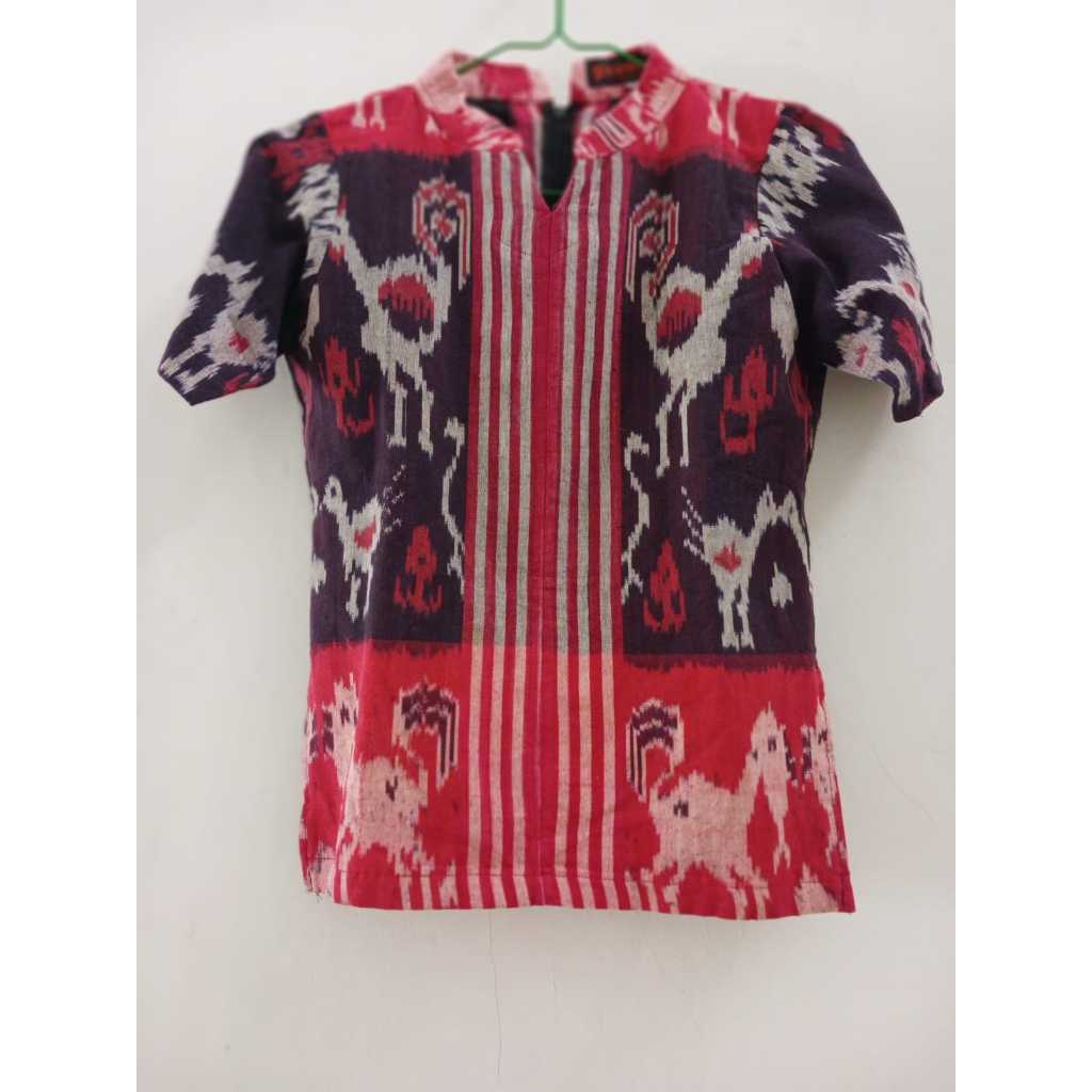 Blouse Tenun - Baju Etnik - Baju Tenun Unik - Tenun NTT Motif Ayam
