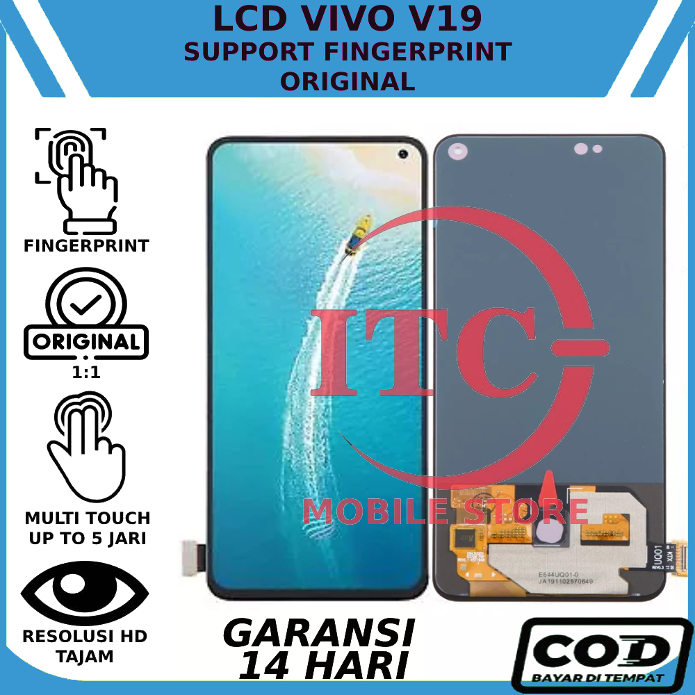 LCD TOUCHSCREEN VIVO V19 SUPPORT FINGERPRINT ORIGINAL GARANSI GRATIS LEM LCD