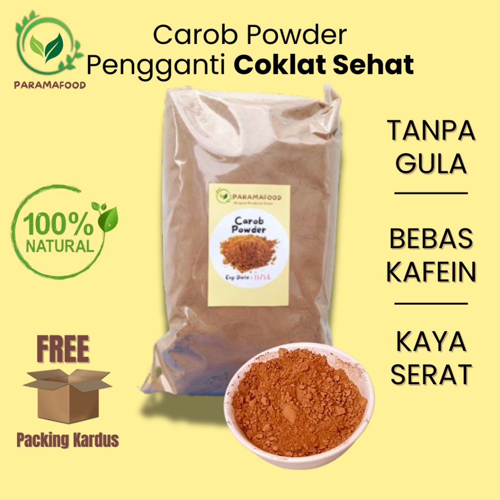Carob Powder (Pengganti Cocoa Powder Bubuk Coklat ) 1000 gram 500 gram 250 gram