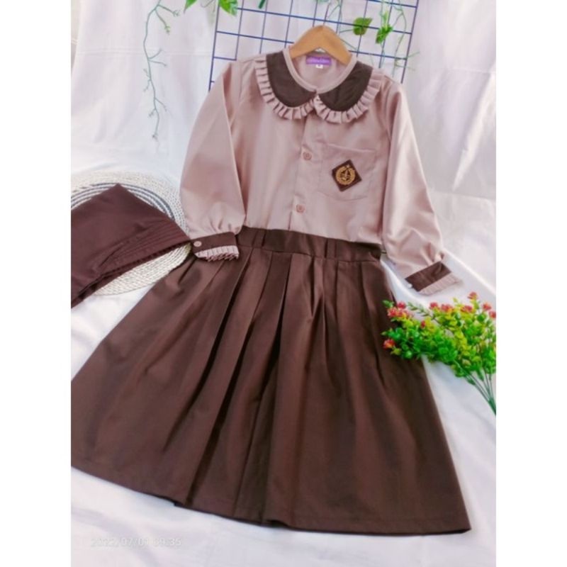 BEST DEALS Seragam Sekolah Anak SD Gamis Sekolah Simpel / Gamis Anak Putih Hitam No Hijab