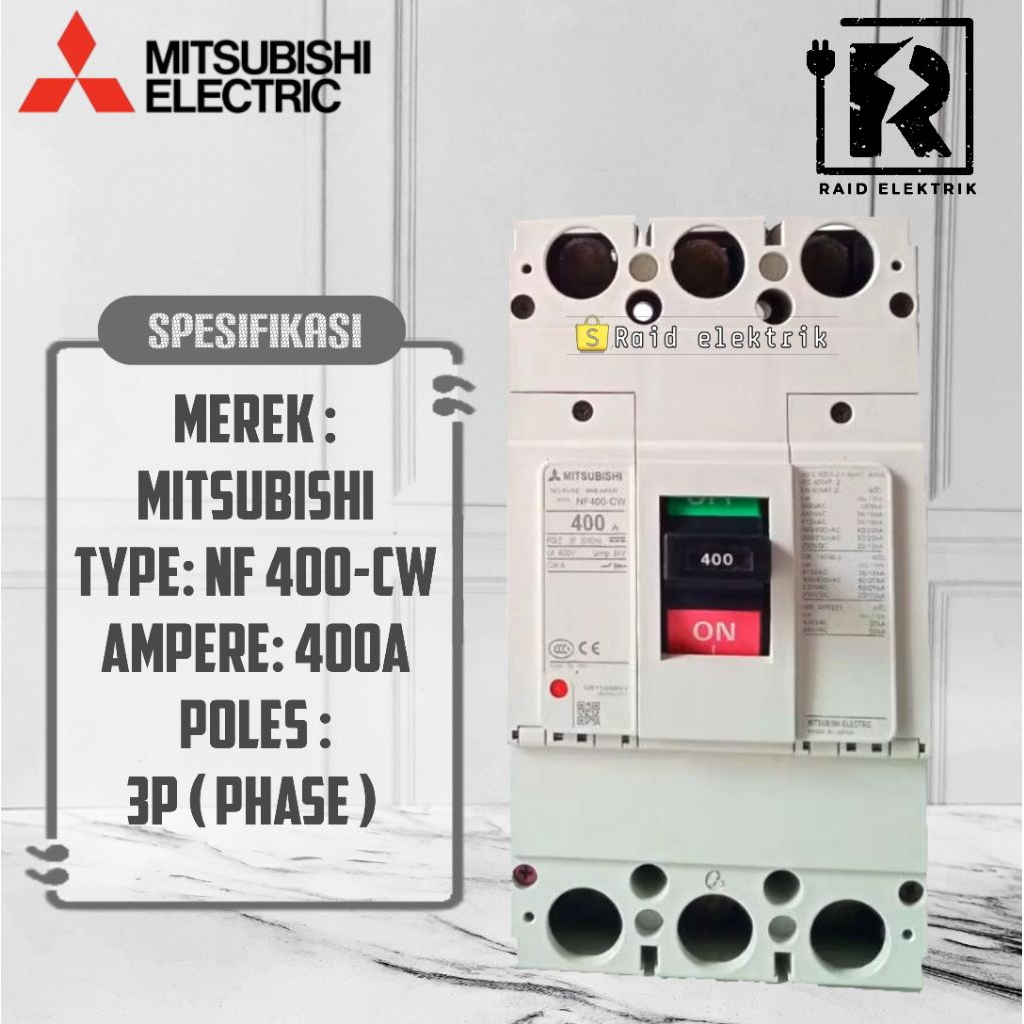 NFB MCCB Breaker Mitsubishi NF-400CW 300a 350a 400a