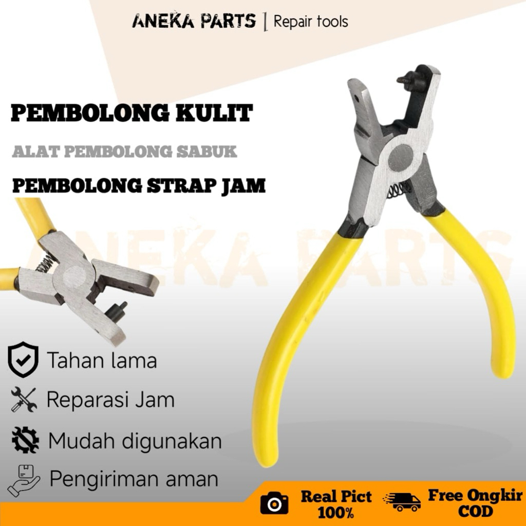 Alat pembolong strap jam tangan, pembolong kulit, tang pembolong