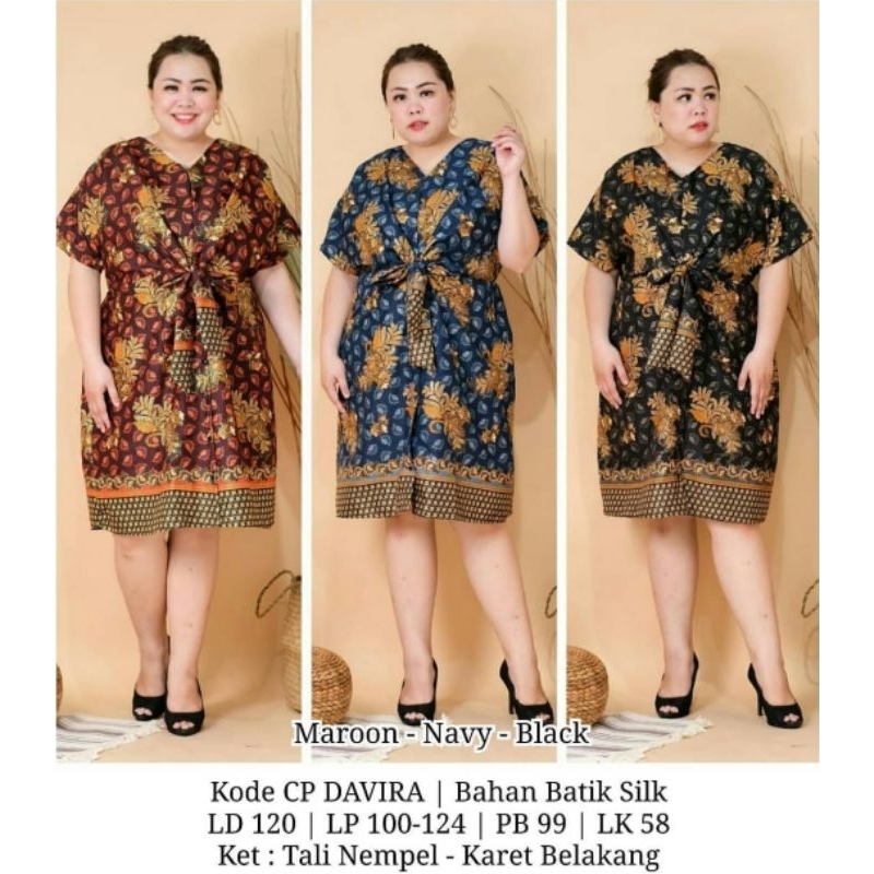 DRESS BATIK SATIN BIG SIZE