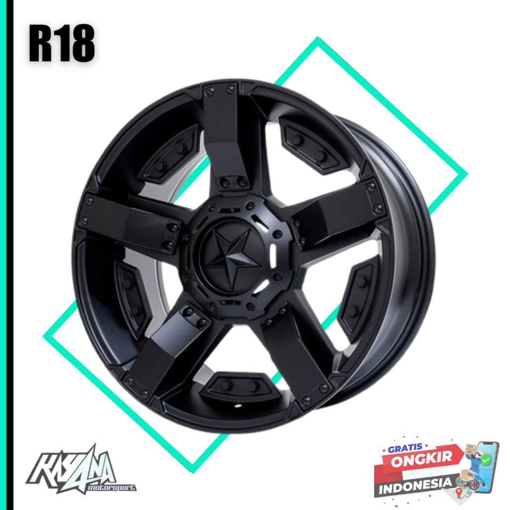 Velg Mobil R18 Model Offroad HSR Rasta Velg Mobil Pajero Sport, Fortuner, Hilux, Velg R18 Lebar 9 Et