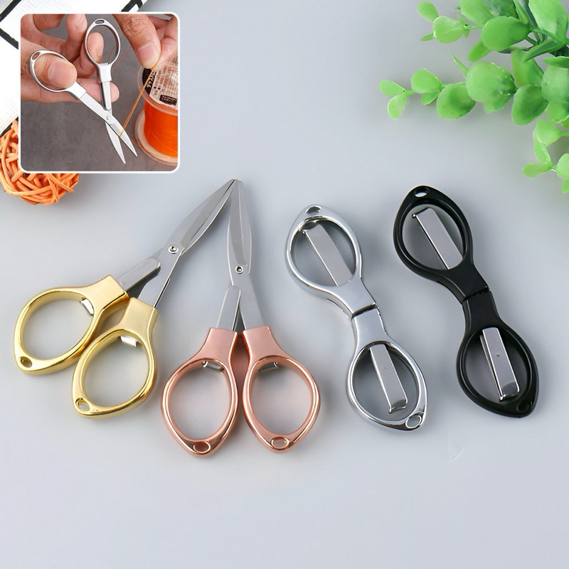 

Gunting Lipat Portable Bahan Stainless Steel / Gunting Lipat Mini Gunting Travel Scissors Serbaguna Model Kacamata