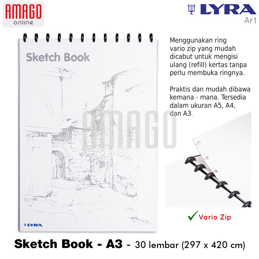 

KODE W78S LYRA Sketch Book Sketchbook Ukuran A3 3 Halaman 92129