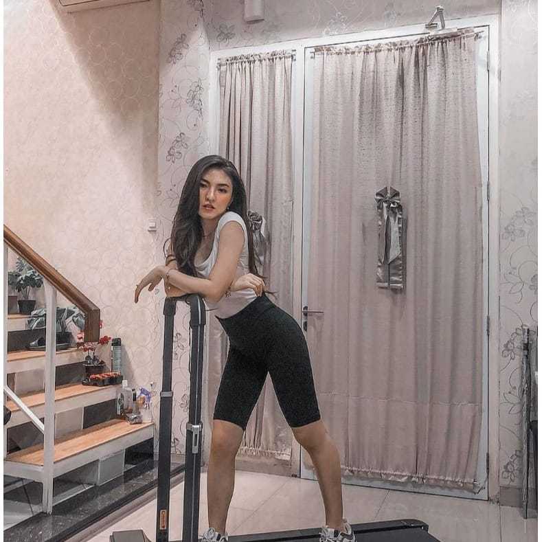 TYN LEGGING PENDEK HHWAIST BASIC SELUTUT / LEGGING IMPORT WANITA