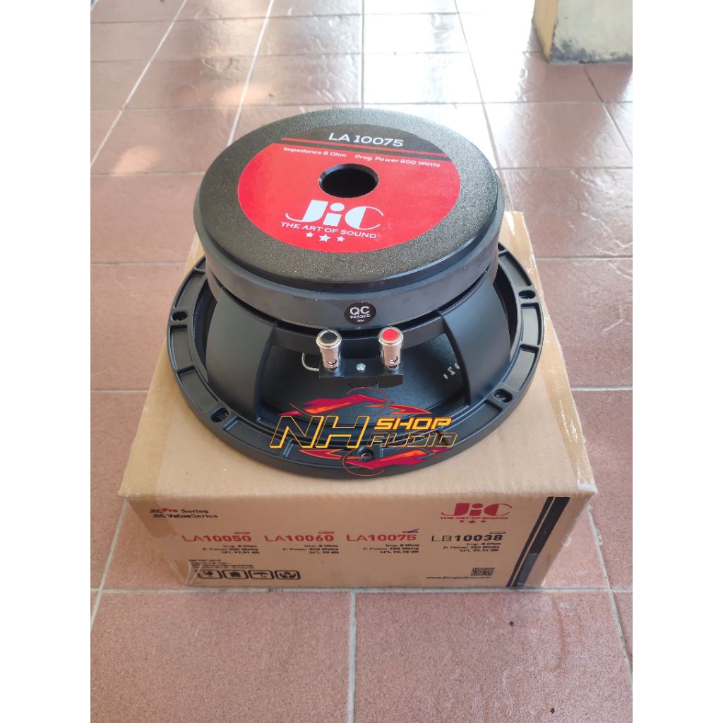Speaker JIC LA10075 LA 10075 Original 10 inchi 600 Watt Mid Low VC 3in daun coating tahan air Speake