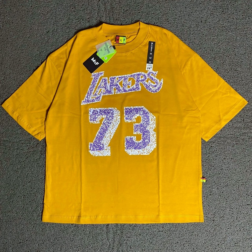 TSHIRT KAOS OVERSIZE MCF SUPPLY CO ORIGINAL DARK YELLOW LAKERS RODMAN 73