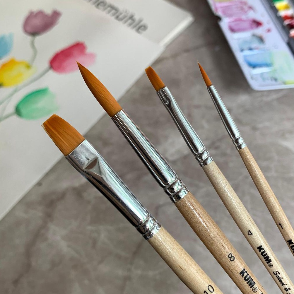 

KODE A95B KUM School and Art Brush Set 4 Short Handle