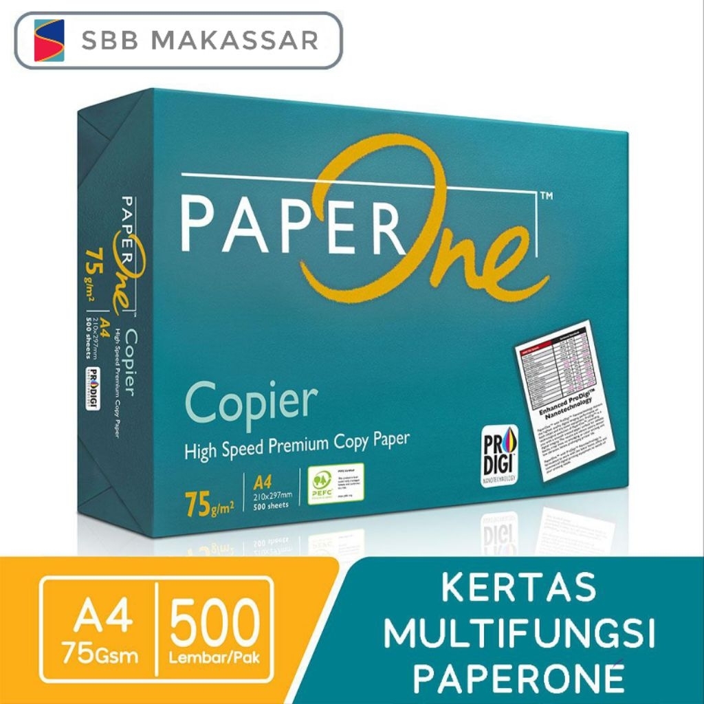 

PaperOne Copier Kertas HVS A4 75 gsm - 500 Lembar