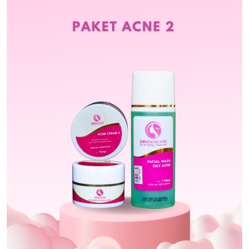 Paket Acne Cream 1 2 & 3 drw skincare original