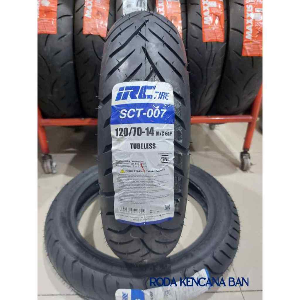 Ban Motor IRC SCT-007 size 120/70 R14 - Tubeless Ban Depan PCX 125/150/160, NMAX155, Aerox 155, Lexi
