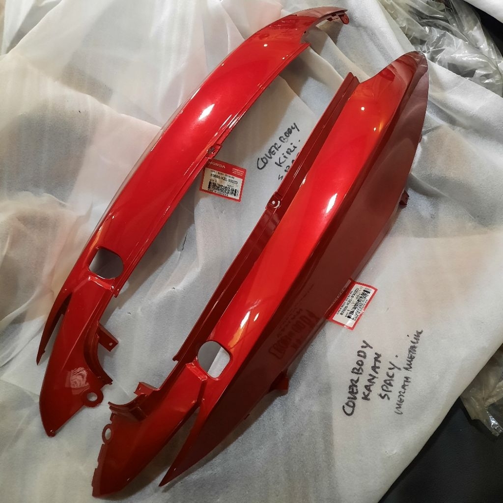COVER BODY SAMPING SPACY KARBU Fi MERAH CANDY SET ORIGINAL AHM