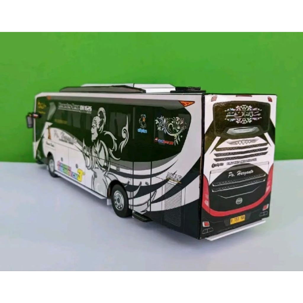 diecast mainan miniatur bus telolet body ukuran besar