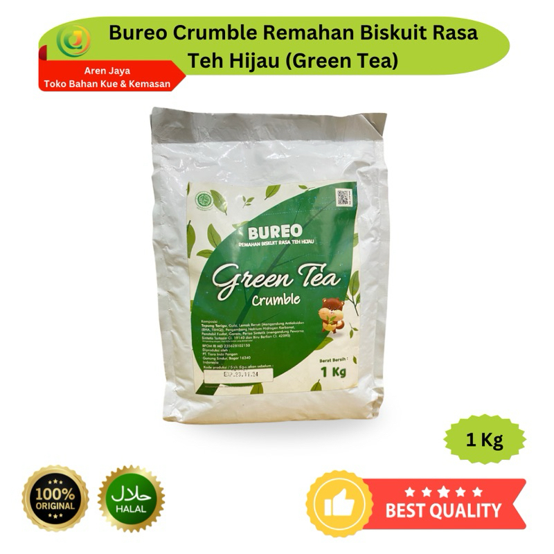 

Bureo Green Tea Crumble Remahan Biskuit Rasa Teh Hijau Green Tea Crumb 1 Kg Original