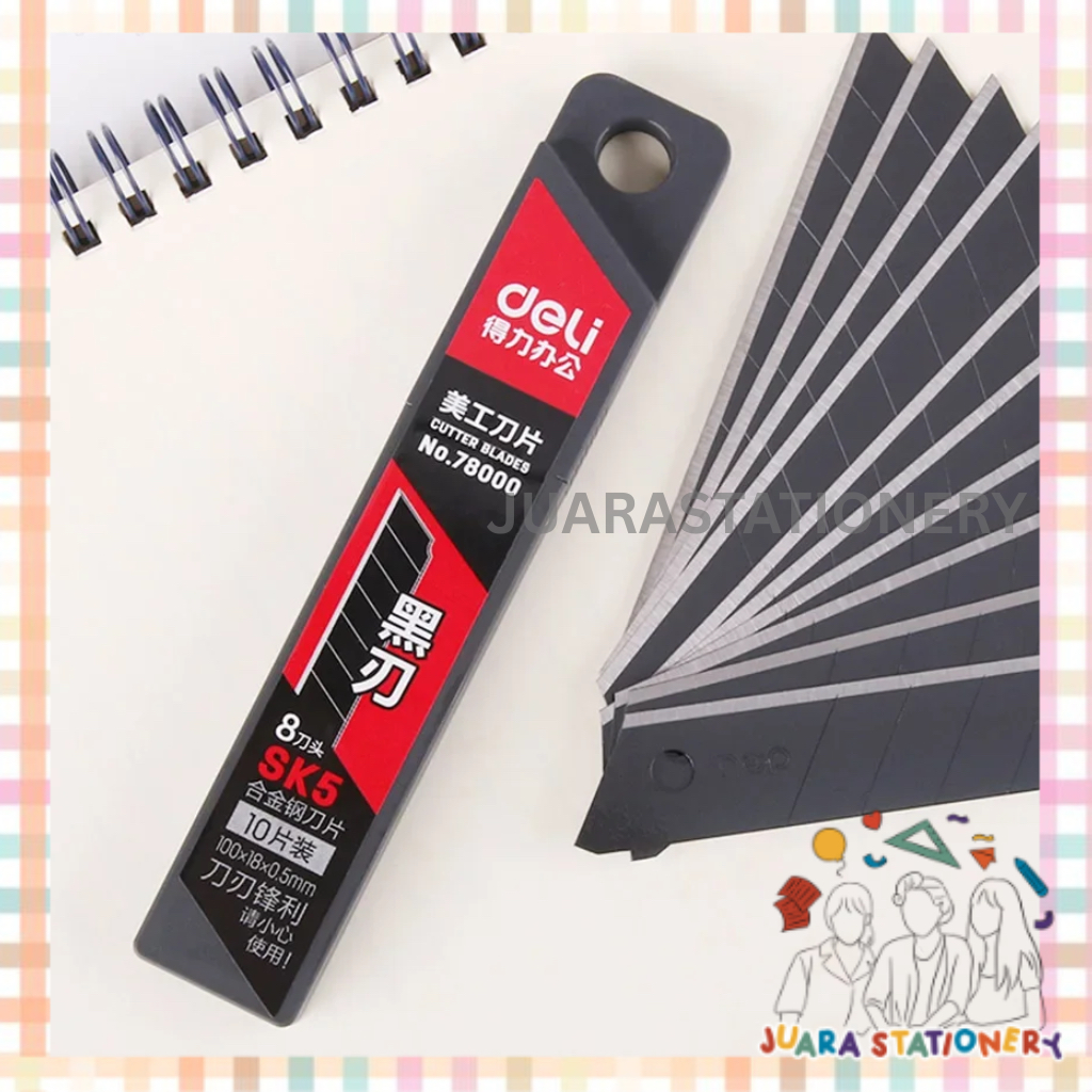 

(1264) JUARASTATIONERY Refill Cutter Deli 78000 Cutter Besar 10 pcs / Isi Cutter Pisau Cutter