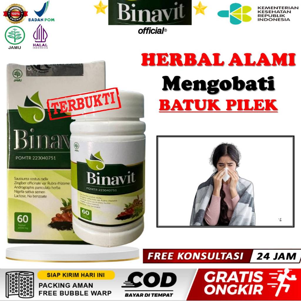 Obat Batuk Flu Pilek Ampuh, Batuk Kronis Gatal Kering Basah Menahun Rejan Anak Dewasa - BINAVIT