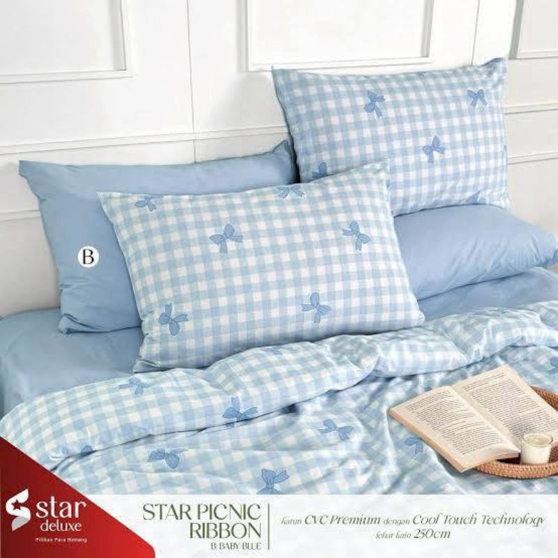 KAIN CVC METERAN STAR - STAR PICNIC RIBBON