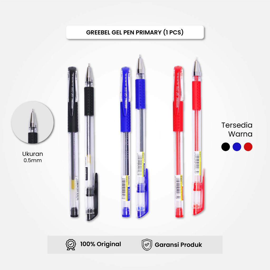 

GREEBEL Gel Pen Pulpen Pena GP-510 Primary 0.5 (6PCS/SET) / Pulpen Gel Murah Grosir