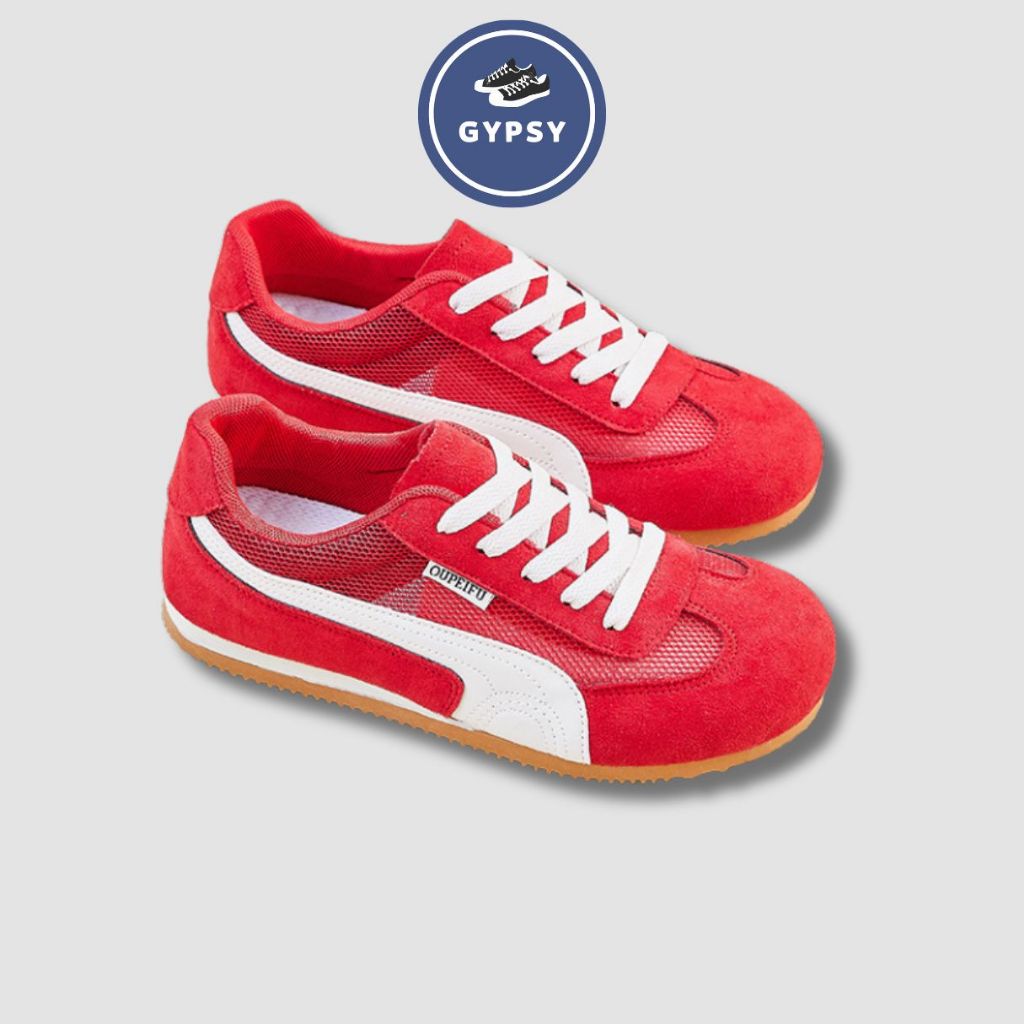 Gypsy - Sepatu Sneakers Wanita Korea Style Cantik Elegant Bahan Pu Kombinasi Mesh Hanni