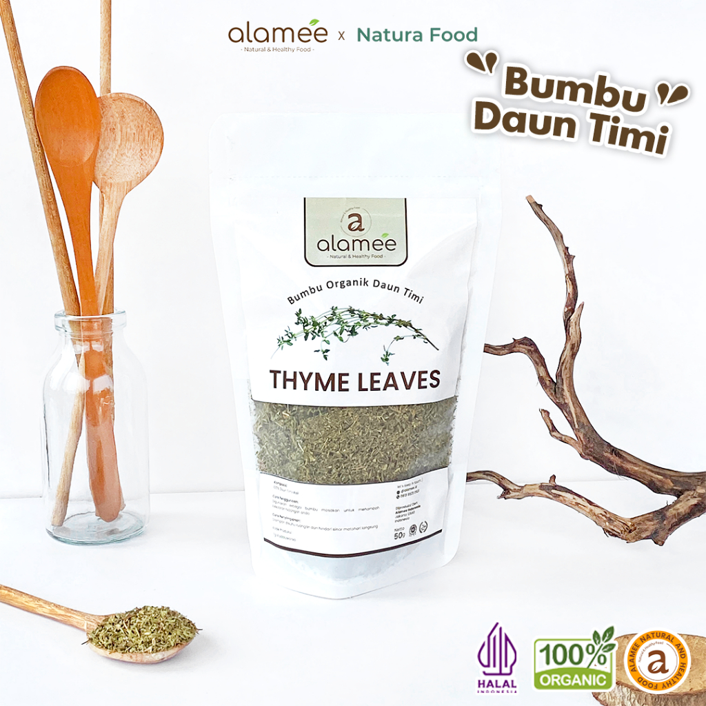 

ALAMEE Daun Thyme Kering Timi Bumbu Dapur Organik Garnish Dried Leaves Murni Asli Seasoning 50 Gram