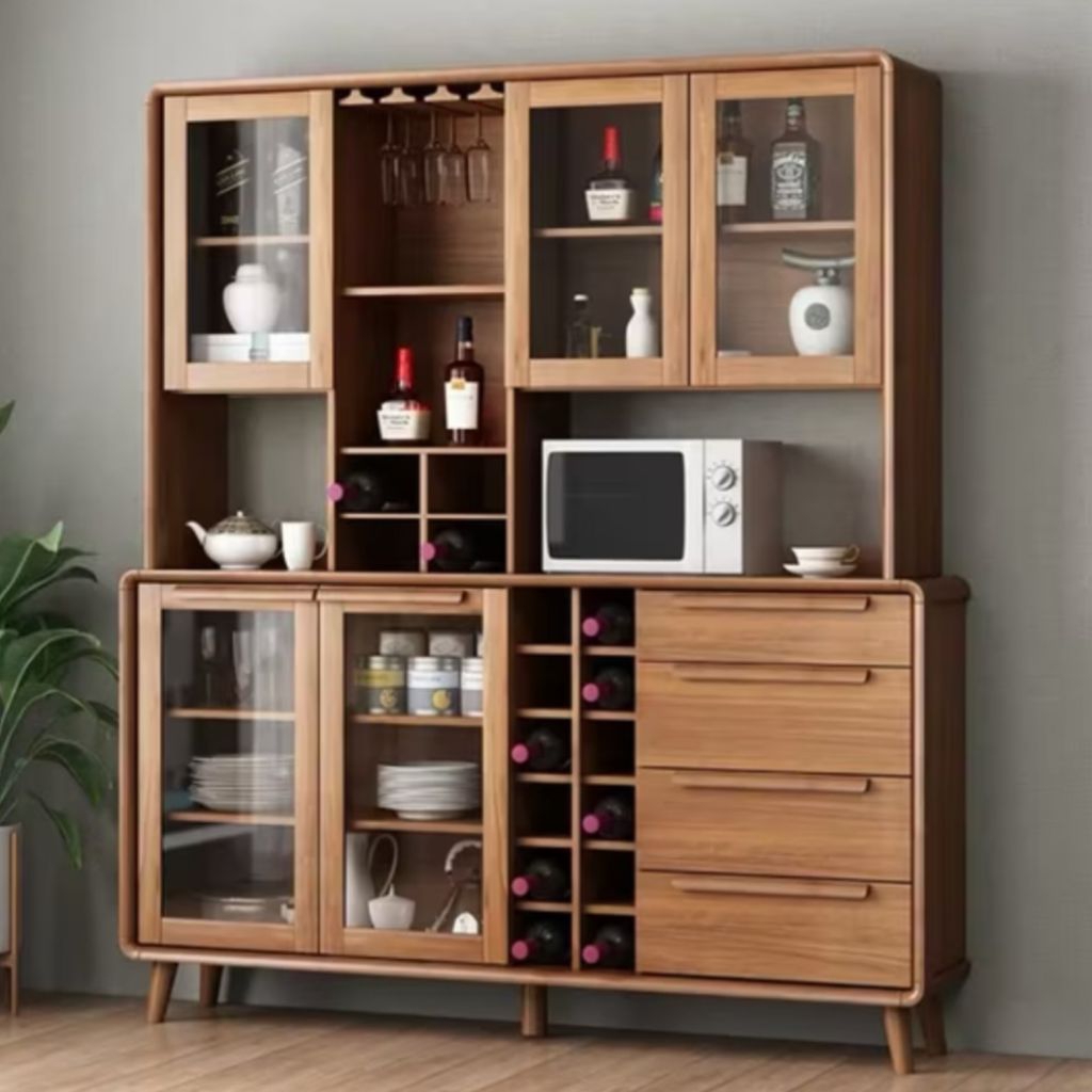 RAY Rak Lemari Dapur - Rak Piring Serbaguna Minimalis Kayu Jati kekinian