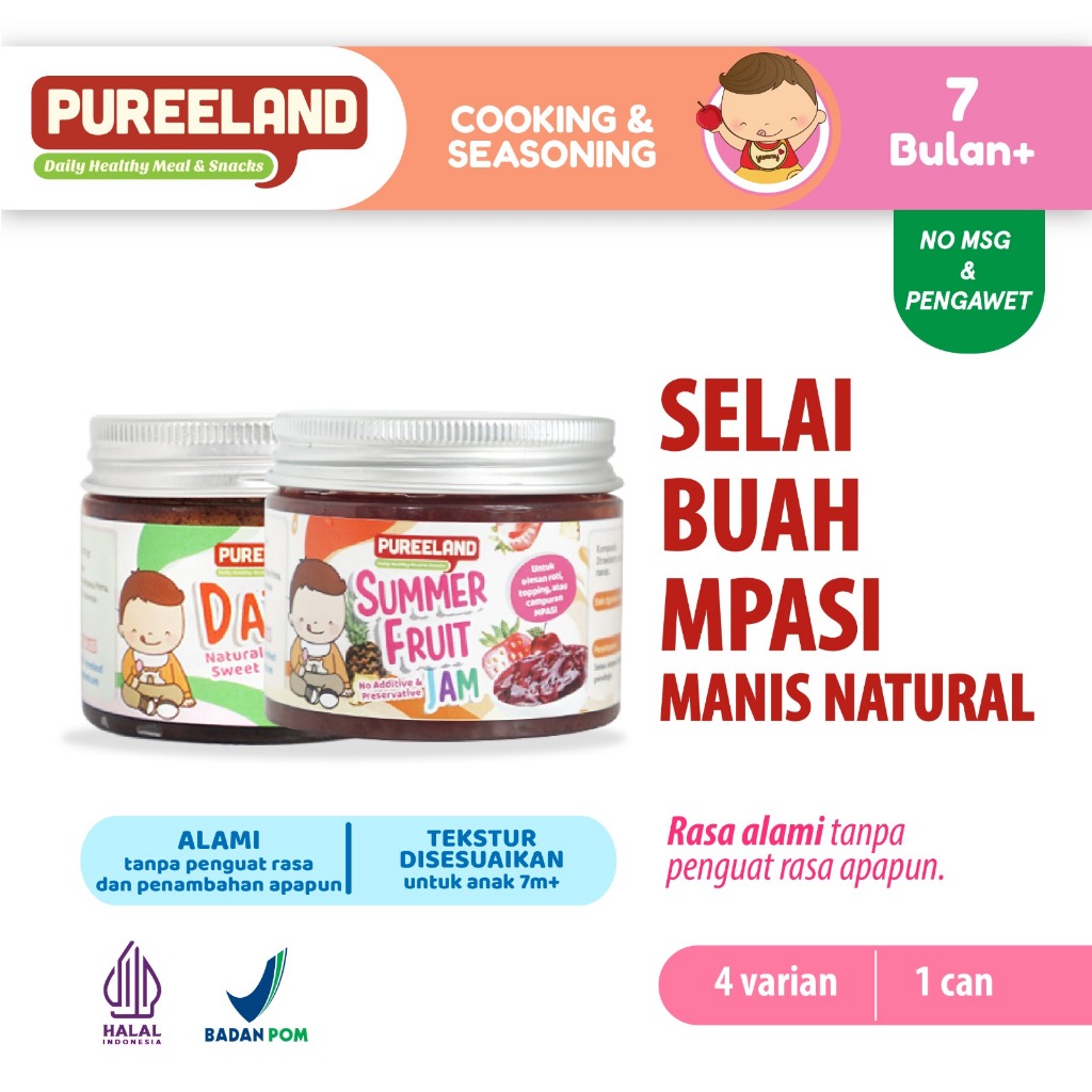

Pureeland Natural Baby Jam / Selai MPASI / No Added Sugar & Preservatives