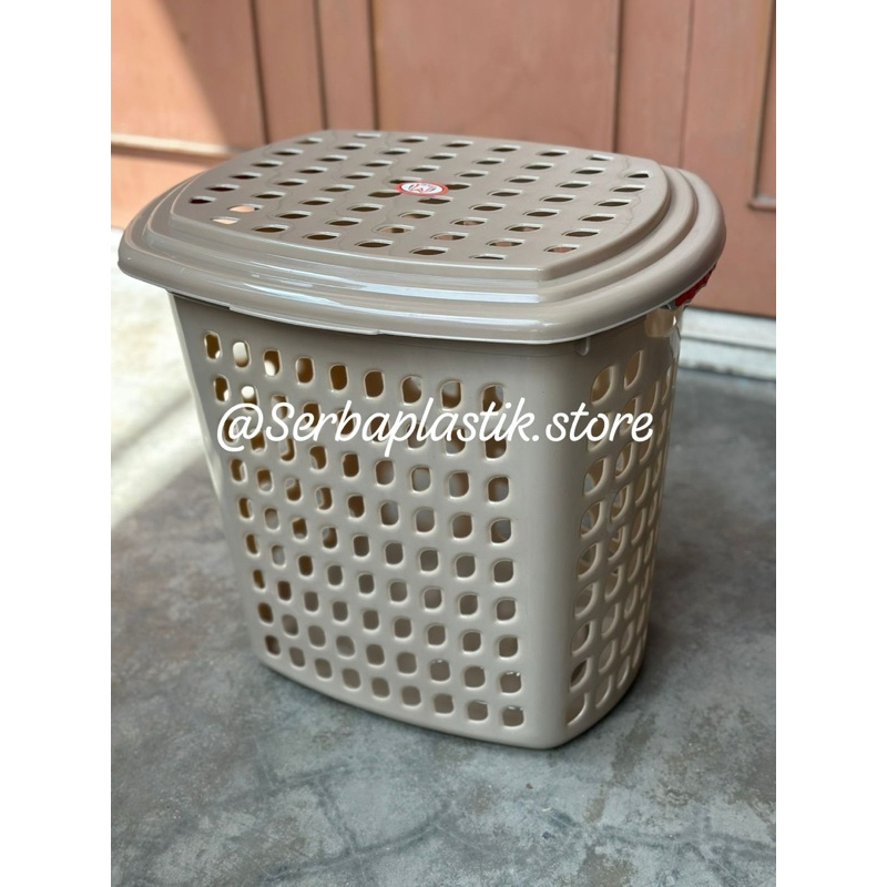 keranjang baju tutup segi / kalo baju kotor bersih serbaguna warna plastik minimalis tempat kain peg