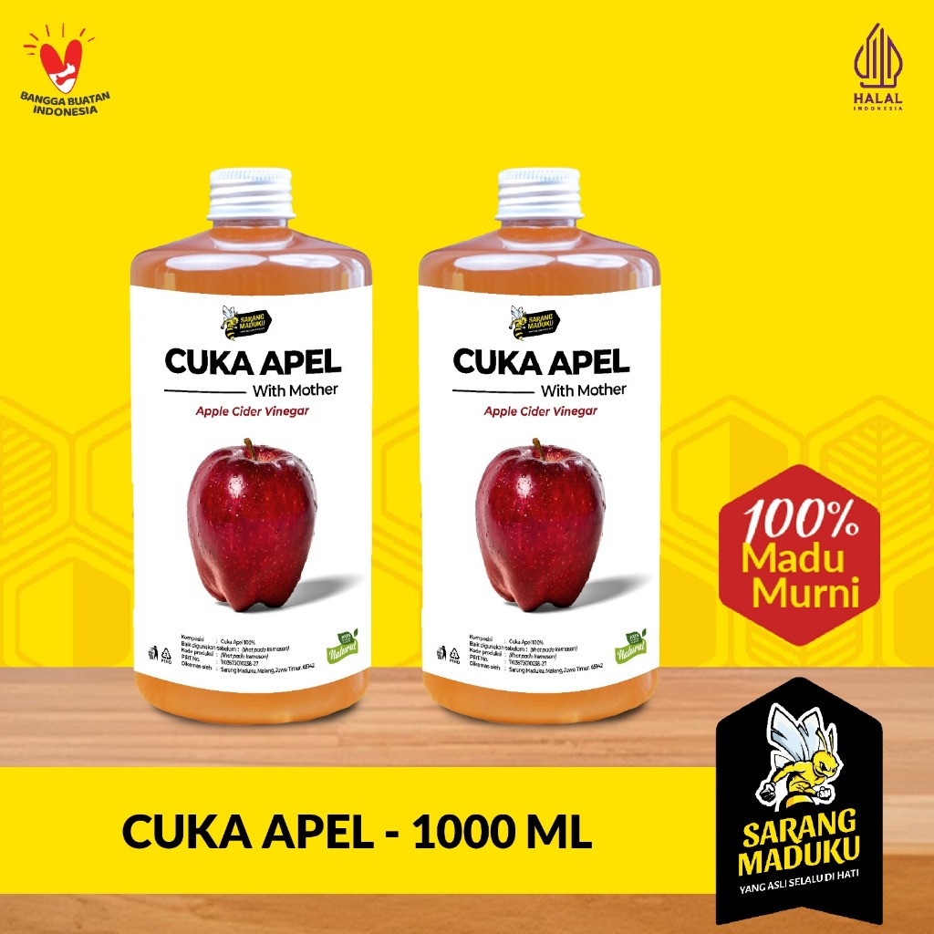 

Sarang Maduku - Cuka Apel Original - Diet Detoks - Apple Cider Vinegar - Toner Wajah Alami - 500 ML
