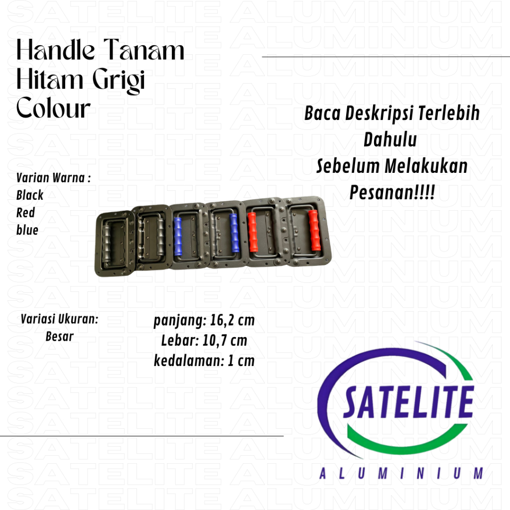 Handle Tanam Hitam Grigi Besar Colour Box Hardcase  / Flighcase Import LS03BK