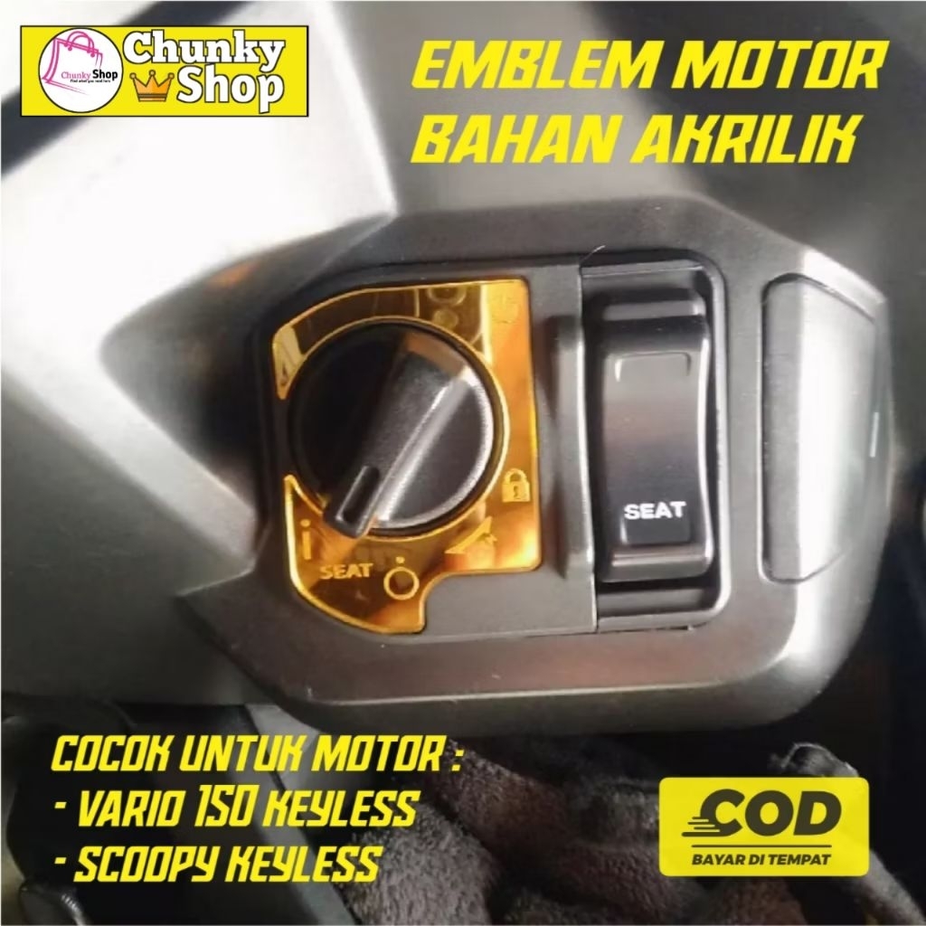 Emblem kunci akrilik acrylic Honda Scoopy keyless/Vario 150 keyless