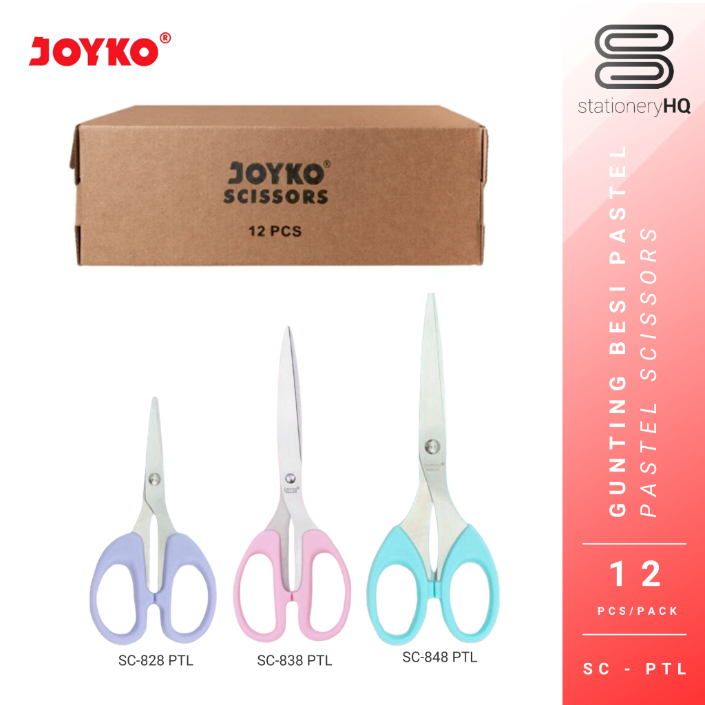 

(12 Pcs) Gunting Scissors Joyko SC-828 / SC-838 / SC-848 Pastel PTL