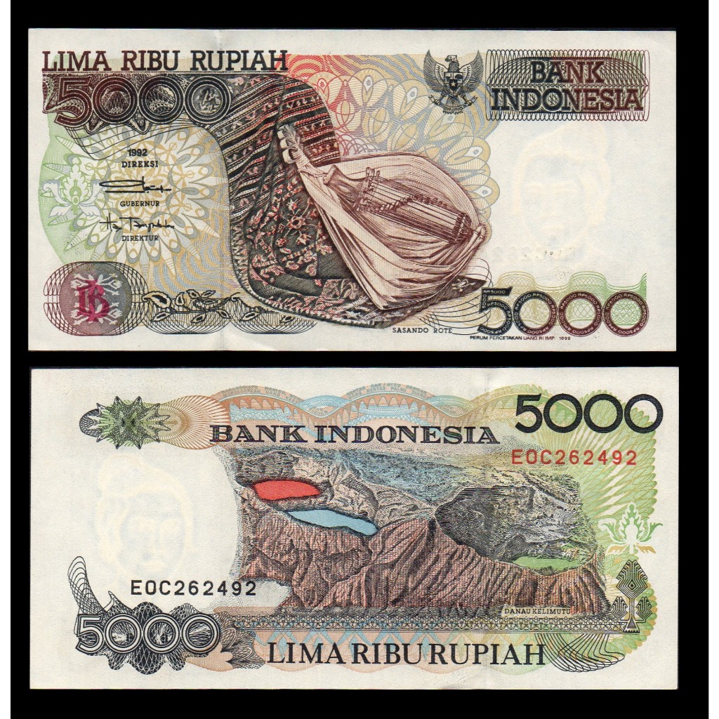 Koleksi indonesia 5000 Rupiah Tahun 1992  SASANDO UNC AUNC