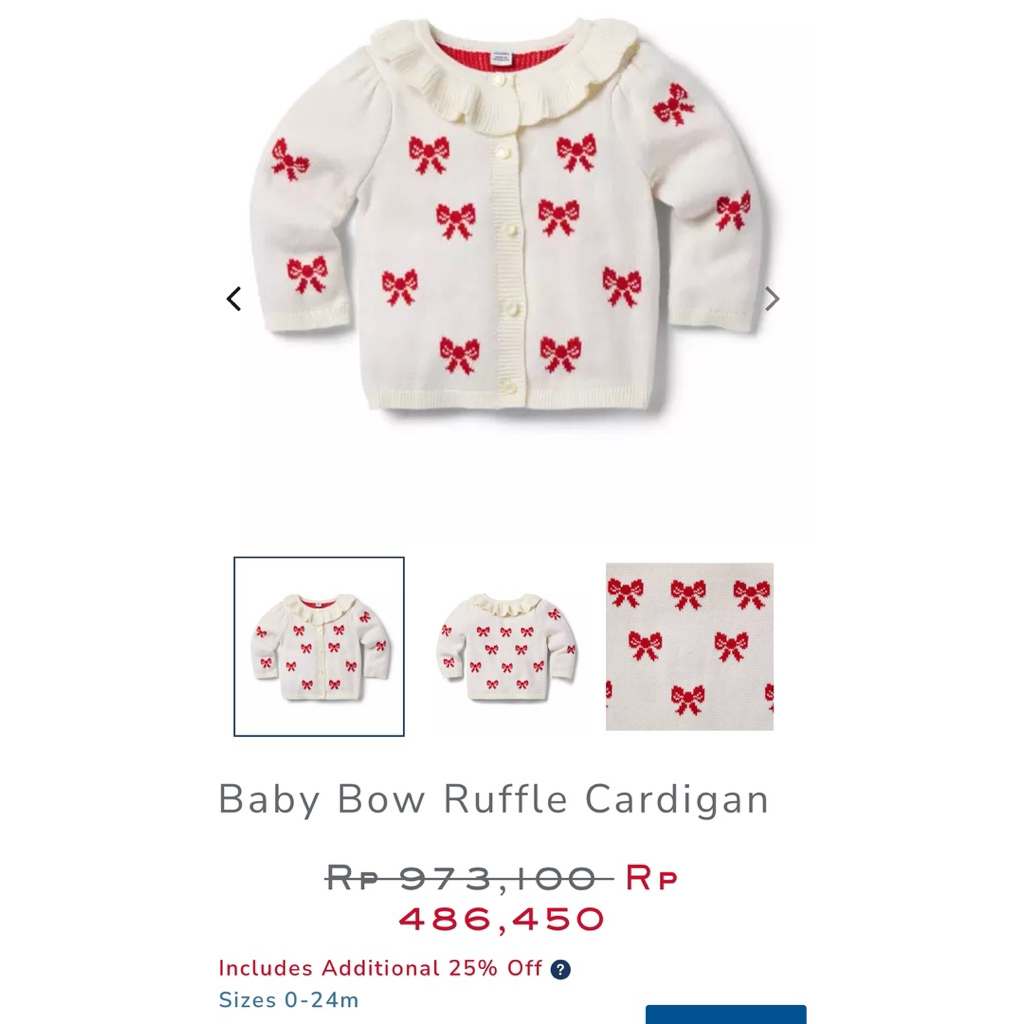 RARITA BELLA -Baby Bow Ruffle Cardigan - JANIE AND JACK