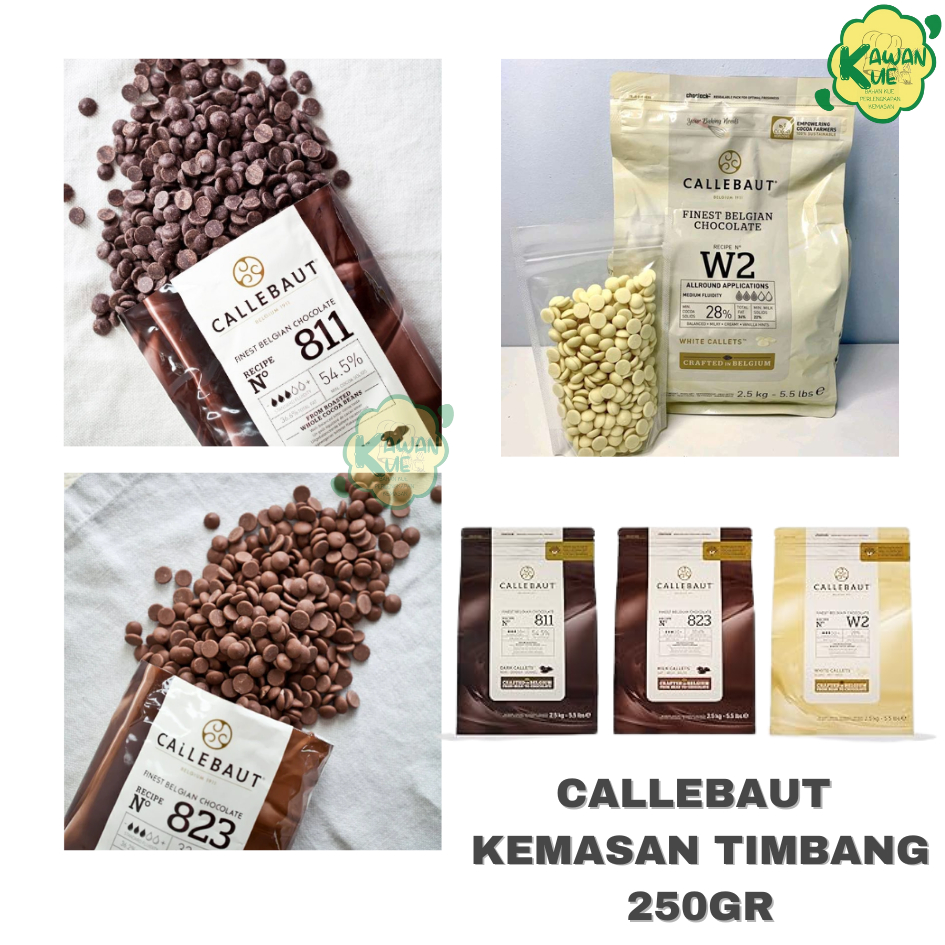 

Callebaut Dark Callebaut Milk Callebaut White Timbangan 250gr