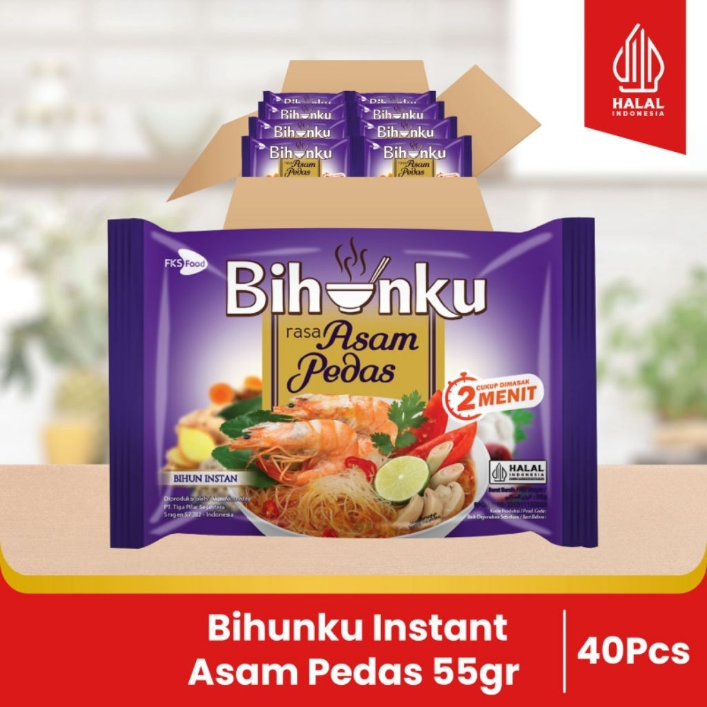 

Bihunku Instan - Asam Pedas - 1 karton - 40 Pcs - 55gr