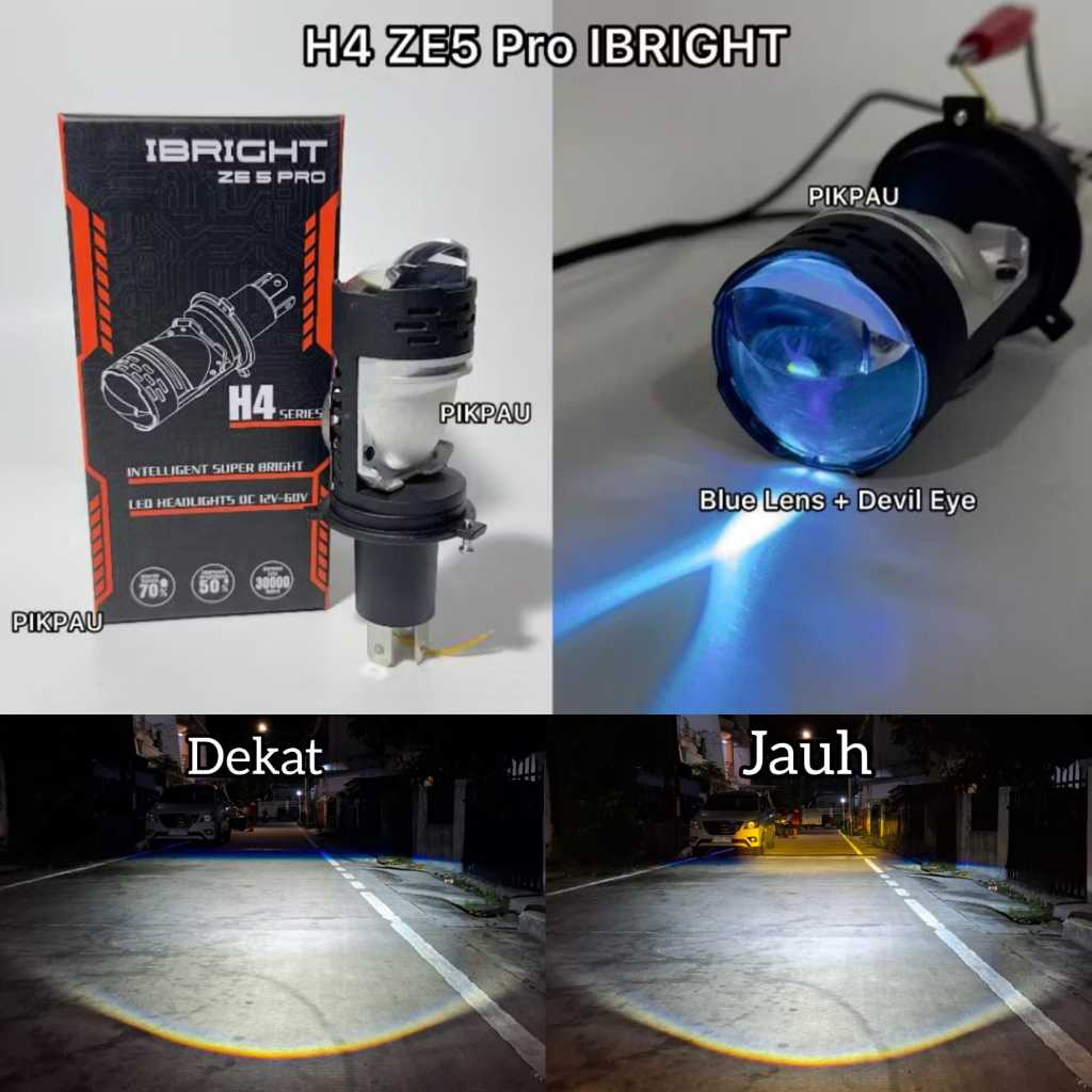IBRIGHT ZE5 Pro - Lampu Utama H4 Projector Biled Laser