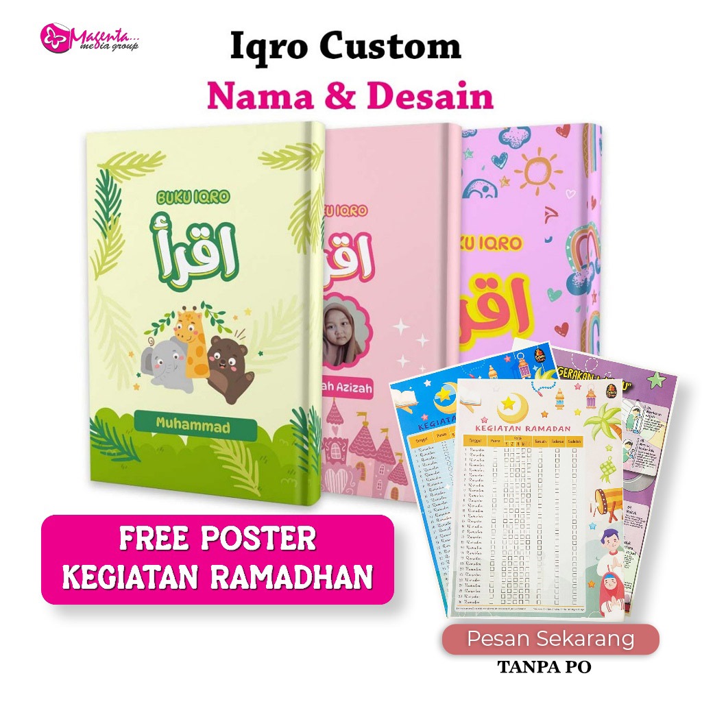 Iqro Custom Tulis Nama Desain Cover Iqro Warna Custom Hard Cover Dan Soft Cover
