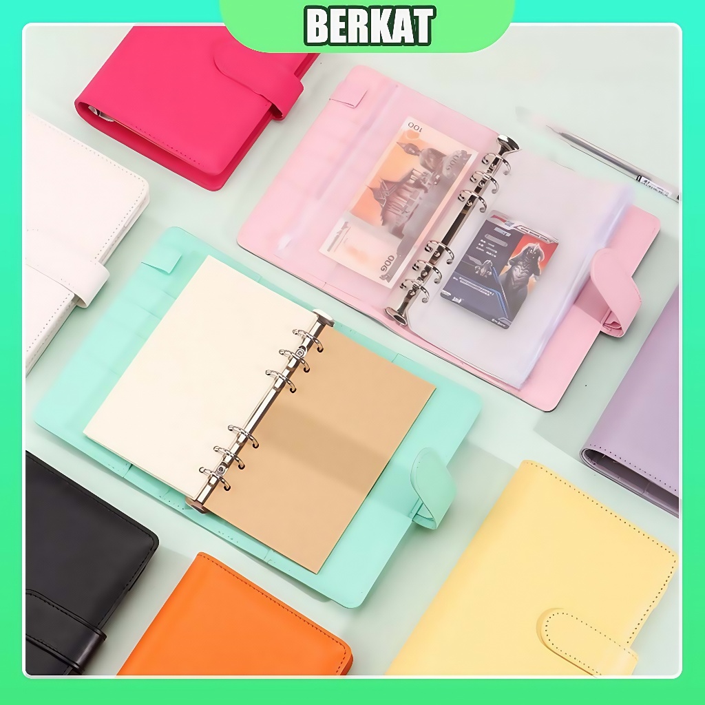 

Macaron Longgar-daun Macaron Dompet / 6 LOBANG RING / Binder Dompet Keuangan / Keuangan Keluarga Buku Tabungan Uang Saku Zip