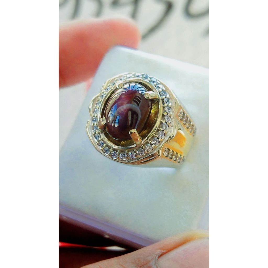 natural Rubi star corundum/Rubi daging star 6 yars,batu permata asli original garansi 100%