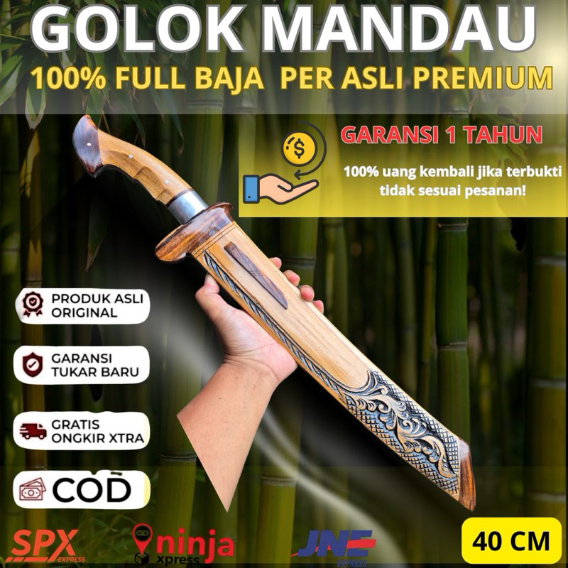 { Golok Model Terbaru } Golok Mandau Full Baja Per Asli | Alat Berkebun Kuat
