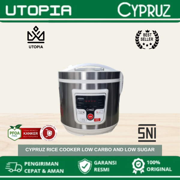 CYPRUZ Rice Cooker RC-0508 / RC0508 Low Carbo and Low Sugar 1.8 L