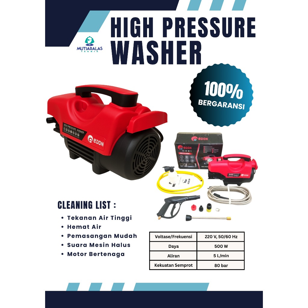 High pressure washer ED13 5080 mesin steam motor mobil EDON TERMURAH